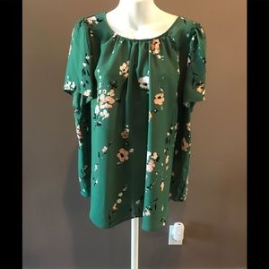 Ladies short sleeve floral blouse